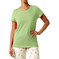 Hue Women’s Short Sleeve Scoop Neck Sleep Tee, Nile, X-Large