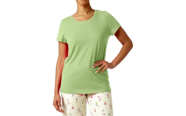  Women’s Short Sleeve Scoop Neck Sleep Tee, Nile, X-Large
