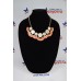  Gold-Tone Stone & Tassel Fringe Statement Necklace