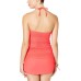 Women’s Sky High-Neck Crochet Tankini Top (Coral, 12)
