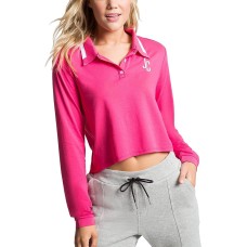 Juicy Couture Womens Cropped Collared Shirt, Pink/S