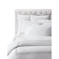 Ralph Lauren Eloise Standart Sham, True Platinum from Embroidery Cotton Duvet & Sham Collection
