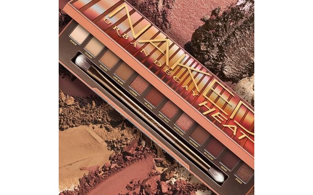  Decay Naked Heat Eyeshadow Palette, Warm Brown Neutral Makeup Palette, Matte, Metallic, Shimmer Finish, 12 Amber-hued Red & Orange Eye Shadows