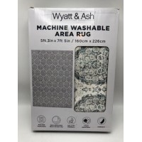 Wyatt & Ash Washable Area Rug, Aliyah 5 ft x 7ft - Rose Washable Stain Resistant