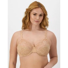 Bali Lace Desire Underwire Bra Women’s Adjustable Comfort-U Straps V Neckline DF6543, Nude, 38D