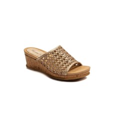 Baretraps Flossey Wedge Sandals Gold 8.5M, BT26520