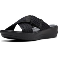 Clarks Women’s Arla Wave Slide Sandal Black 9M, 26176960