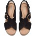  Women’s Giselle Cove Wedge Sandal Black Nubuck 6.5M, 26177142