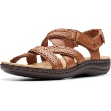 Clarks Womens Laurieann Rena Embelli Sandal Tan Leather 7.5M, 26177344