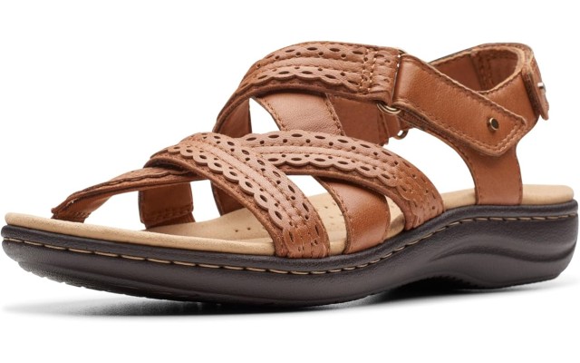 Womens Laurieann Rena Embelli Sandal Tan Leather 7.5M, 26177344