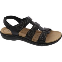 Clarks Womens Laurieann Vine Strappy Sandal Black Leather 11M, 26171268