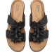  Women’s Merliah Raelyn Slide Sandal Black Leather 7.5W, 26177413