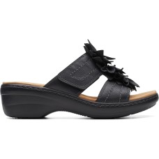 Clarks Women’s Merliah Raelyn Slide Sandal Black Leather 7.5W, 26177413