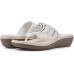 Women’s Cienna Mini Wedge Flip Flop Sandal White Fabric 10M, CIENNA C28619