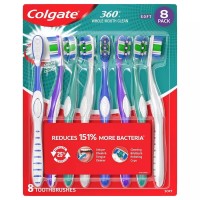 Colgate 360 Whole Mouth Clean Soft Toothbrushes, 8 ct.