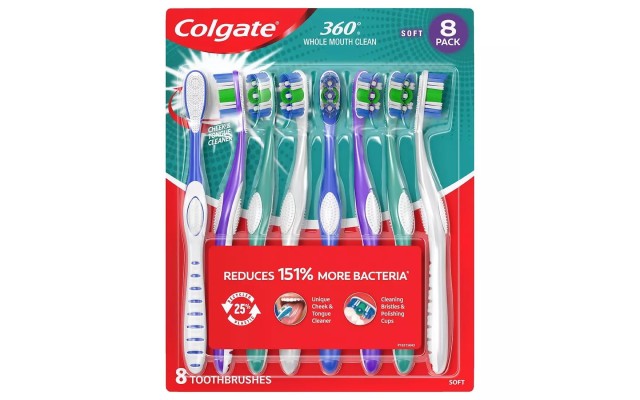 360 Whole Mouth Clean Soft Toothbrushes, 8 ct.  360 Whole Mouth Clean Soft Toothbrushes, 8 ct.