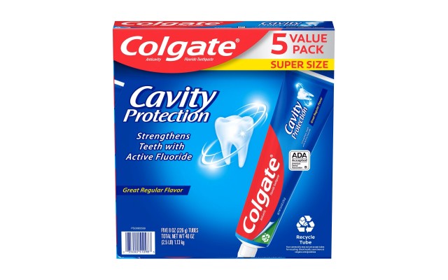 Cavity Protection Toothpaste with Fluoride, 5 pk./8 oz. – Regular Flavor  Cavity Protection Toothpaste with Fluoride, 5 pk./8 oz. – Regular Flavor