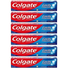 Colgate Cavity Protection Toothpaste with Fluoride, Great Regular Flavor, 6 Ounce Tube, 6 Pack