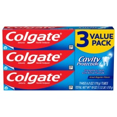 Colgate Cavity Protection Toothpaste with Fluoride, Great Regular Flavor, 6 oz, 3 pack