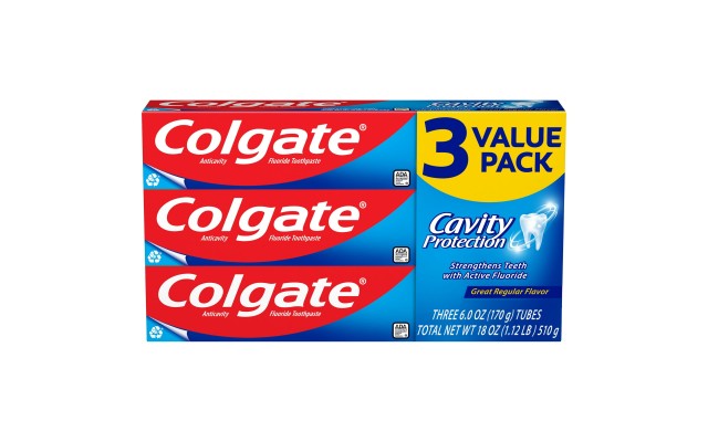 Cavity Protection Toothpaste with Fluoride, Great Regular Flavor, 6 oz, 3 pack  Cavity Protection Toothpaste with Fluoride, Great Regular Flavor, 6 oz, 3 pack