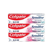 Colgate Sensitive Whitening Toothpaste, Sensitive Teeth Toothpaste, Mint, 3 Pack, 6 Oz Tubes
