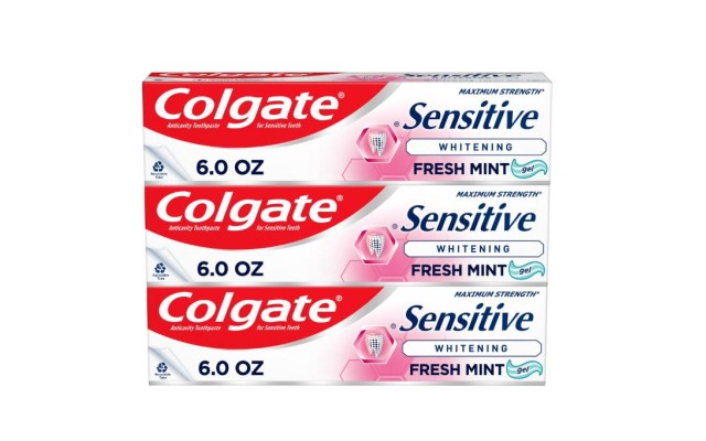  Sensitive Whitening Toothpaste, Sensitive Teeth Toothpaste, Mint, 3 Pack, 6 Oz Tubes