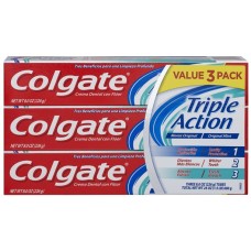 Colgate Triple Acción Crema Dental Paquete de 3 Tubos de 6 oz