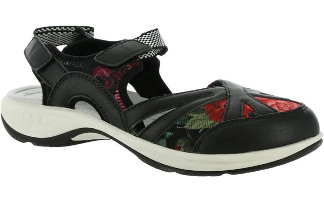  Women’s Esplash Mary Jane Flat Black Floral 7.5M, SEESPLASH