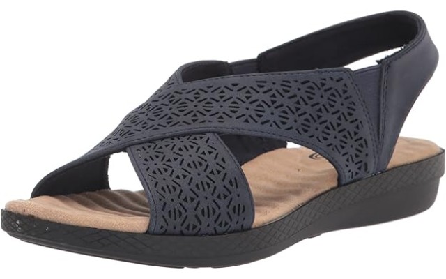  Women’s Claudia Wedge Sandals Navy 6M, CLAUD