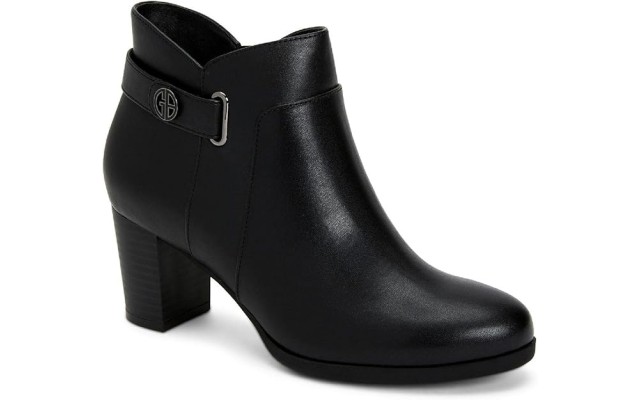  Womens Artemy Block Heel Slip On Booties, Black, 11M