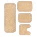  Radiant Collection 100% Cotton Non-Slip Bathroom Rug Set, Machine Washable Bath Rug, 4 Piece Bath Mat Set with Runner – Beige