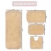 Radiant Collection 100% Cotton Non-Slip Bathroom Rug Set, Machine Washable Bath Rug, 4 Piece Bath Mat Set with Runner – Beige