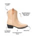  Womens Novva Tru Comfort Foam Back Heel Zip Stacked Heel Booties, 8M-TAN, NOVVA-BOOTIES