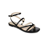 Journee Collection Womens Serissa Thong Flat Slingback Sandals, Black, 7.5M, SERISSA