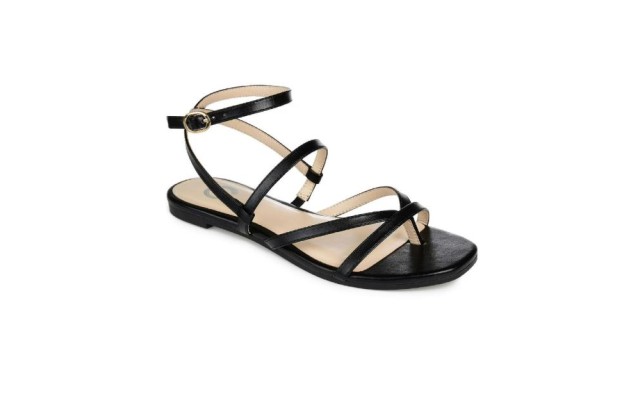  Womens Serissa Thong Flat Slingback Sandals, Black, 7.5M, SERISSA