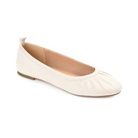 Journee Womens Tannya Slip On Round Toe Ballet Dress Flats, Tan Bone, 7M