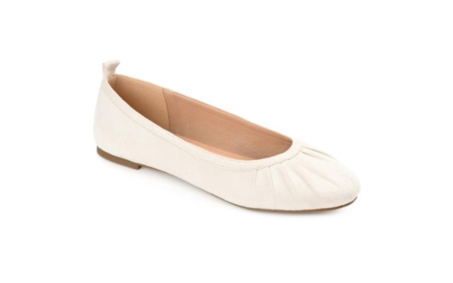 Journee Womens Tannya Slip On Round Toe Ballet Dress Flats, Tan Bone, 7M