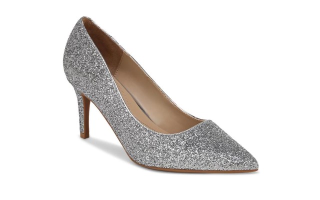  Womens Jeules Pointed-Toe Slip Silver Glitter 12M, 10018690000