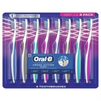 Oral-B Cross Action Manual Toothbrushes, medium bristle 8 pk.