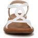  Solo Strappy Sandals Smooth White Faux Leather 10M, I5975S6
