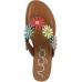  Women’s Vegan Leather Flip Flops with Embellished Floral Design – Dressy Thong Sandals, Perfect for Casual, Beach or Pool Wear 7M, Sunburst Floral