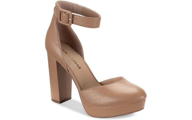 Sun Stone Birdey Ankle-Strap Block-Heel Nude 10.5M, 10018613100