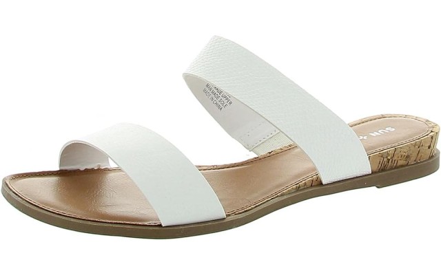 Sun Stone Easten Slide Sandals White 8.5W, 10008571000
