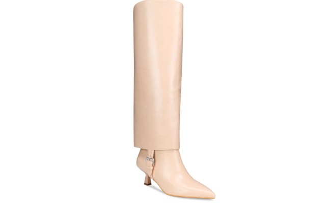  Womens Monica Wide-Calf Point Cream 12 M