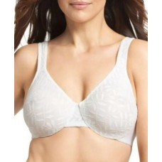 Women’s Olga 35519 Lace Sheer Leaves Underwire Minimizer Bra (White 44D)
