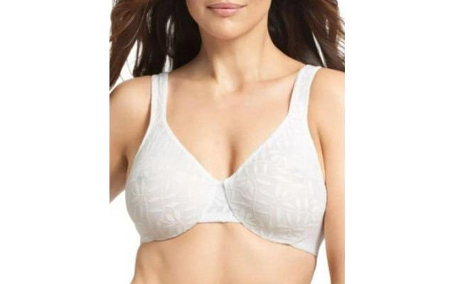 Women’s  35519 Lace Sheer Leaves Underwire Minimizer Bra (White 44D) Women’s  35519 Lace Sheer Leaves Underwire Minimizer Bra (White 44D)