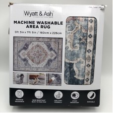 Wyatt & Ash Washable Area Rug, Aliyah 5 ft x 7ft – Rose Washable Stain Resistant