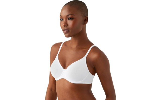 b. tempt’d by Wacoal Cotton To A Tee Unlined Underwire Bra, White, 34DD
