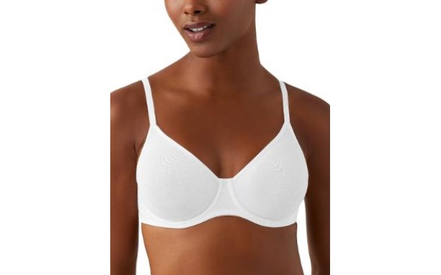 b. tempt’d by Wacoal Cotton To A Tee Unlined Underwire Bra, White, 34DD