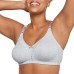  Double Support Cotton Wire-Free Bra Womens Full Coverage Cool Comfort, Gray, 34C